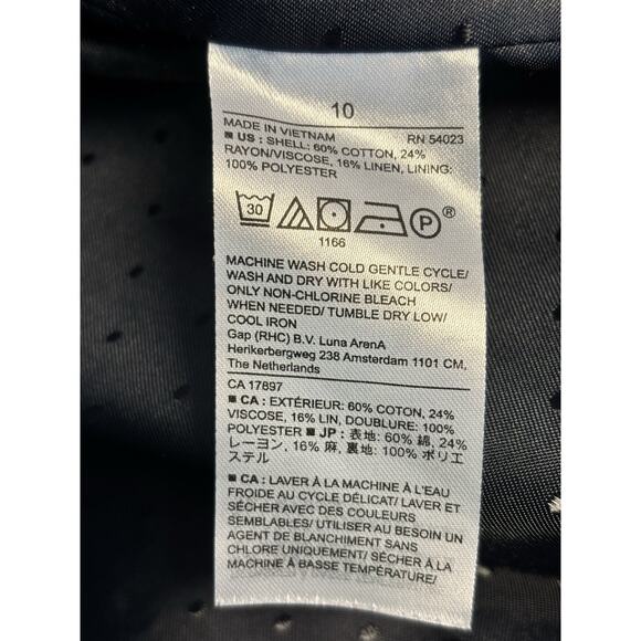 Banana Republic Double Breasted Cotton Navy Blazer Size 10 Vintage Italy Made - Picture 6 of 6